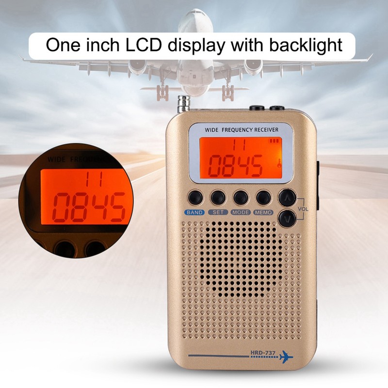 Aircraft Band Radio Receiver VHF Portable Full Band Radio Recorder
