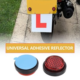 LT Easiyl 6pcs 20mm Stick-on Small Round License Plate Safety Reflectors Suitable for Motorcycle Electric Vehicle Bicycle Rear Fenders Trailer Fences Door Posts