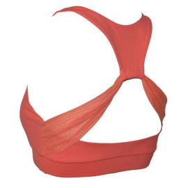 Private Island Women UPF50+ Swim Tank Bra Short Top Sports Bras Swimsuit Rash Guard (XXXL, Coral-RBXST)