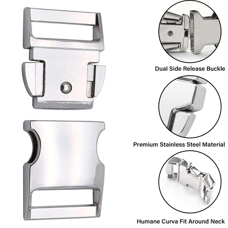 Dog Collar Buckle,Fastener Stainless Steel Buckle for Prong Dog Training