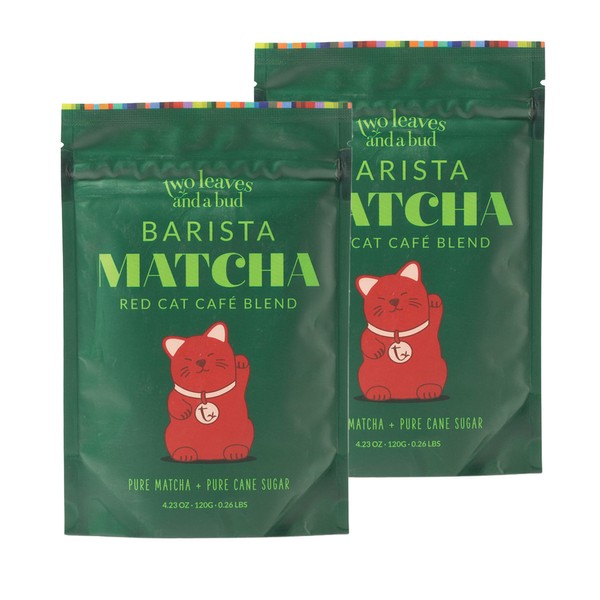 Two Leaves and a Bud Barista Matcha Sweetened Latte Blend,