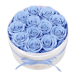 FIACO Valentines Day Gifts for Her Preserved Flowers in a Box-12 Forever Real Rose Flowers for Delivery Birthday Gifts for Women Mom Wife Girlfriend Fresh Flowers Eternal Rose Blue