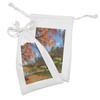 Lunarable Landscape Fabric Pouch Set of 2, Autumn Scenery in