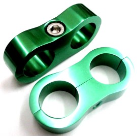 Performance Plumbing Components 3/16" i.d. Show polished Green Anodized Alum Dual Hose Separators 2 per pk