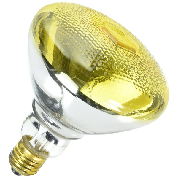 Satco S5004 100 Watt BR38 Incandescent 230 Volt E27/Medium Base Light Bulb, Yellow