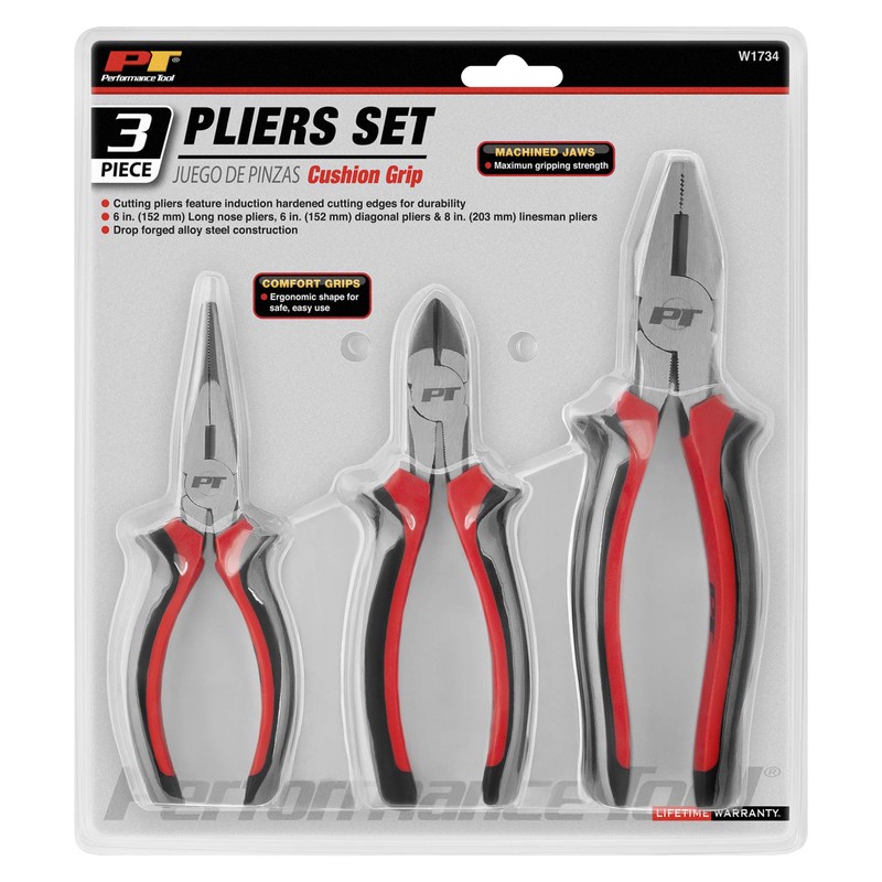 Performance Tool W1734 3pc Pliers Set