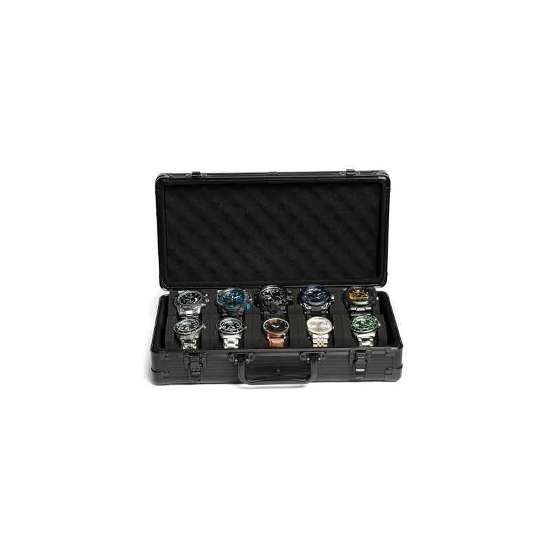 10 slots aluminum watch case, deluxe watch storage box display