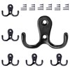 Gorffy Coat Hooks, Black, Pack of 6 Vintage Coat Hooks
