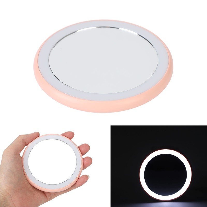 Compact Makeup Mirror with Light USB Rechargeable LED Round Portable