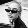 88flix Korean Cat's Eye Sunglasses, Rectangle Frame, Stylish, Vintage Style,