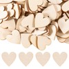 100 Pcs 1" Wooden Hearts for Crafts, DIY Ornaments, Hanging