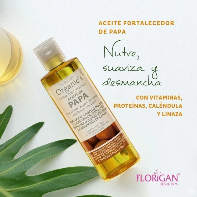 Aceite Fortalecedor De Papa Cabello Y Cuerpo Florigan® 2pzas Natural