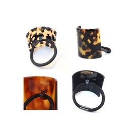Wardani large rectangle Pony Tail holder tortoiseshell handmade in France (white tokyo)