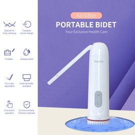 Portable Travel Bidet, FEELLIFE Electric Portable Bidet Handheld Sprayer Rechargeable Personal Handheld Bidet Sprayer Toilet for Personal Hygiene Cleaning, Portable Bidet for Women/Men/Baby (White)