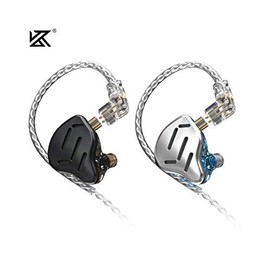 G.K KZ Zax Metal Headset 7BA+1DD Hybrid 16 Drivers Auriculares HiFi Bass Auriculares con Monitor de oído Auricular Deportivos con cancelación de Ruido(con Mic,Plateado)