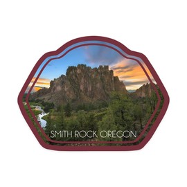 Die Cut Sticker Smith Rock, Oregon, Contour Vinyl Sticker 1 to 3 inches (Waterproof Decal for Cars, Water Bottles, Laptops, Coolers), Small