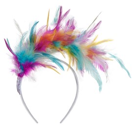 GHGMAO Feather Fascinator Headband for Women Kentucky Derby Headpiece Fascinator Hats Feathers for Cocktail Wedding Tea Party