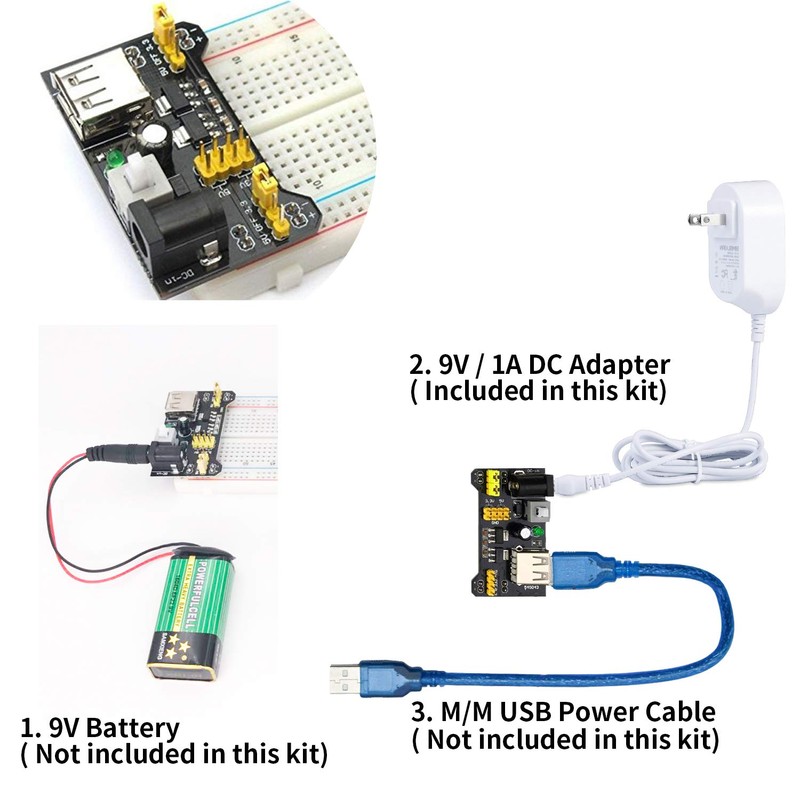 Testeronics 7 in 1 Breadboard Power Module Kit for Arduino