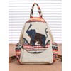 POPUCT Cotton Boho Small Backpack Fashion Hand Knitting Mini Chest