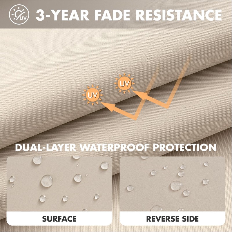 MIULEE Beige Outdoor Seat Cushion 24x24 Inch Waterproof Cushion