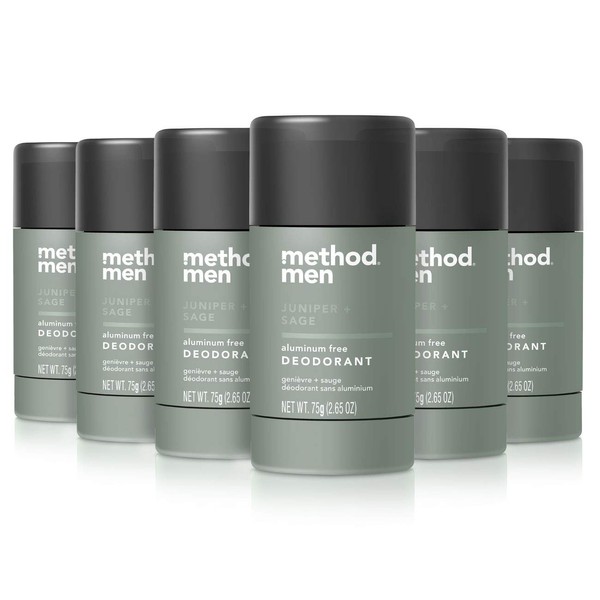 Method Mens Aluminum-Free Deodorant, Juniper & Sage, 2.65 Ounce (Pack of 6)