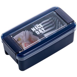 Iwasaki Industrial Lunch Box, 1-Tier, 18.3 fl oz (520 ml), Navy, Easy Care