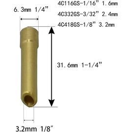 RIVERWELD TIG Short Wedge Collet 4C418GS-1/8" 3.2mm Fit DB SR WP 17 18 26 TIG Welding Torch Pack of 10