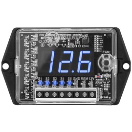 Taramp's Automotive Digital Voltmeter and Sequencer VTS 5.1 Blue LED Automotive Car Audio 5 Sequencer Outputs SPL Mode Voltage Protection, Digital Display, Car Audio Monitor, Black