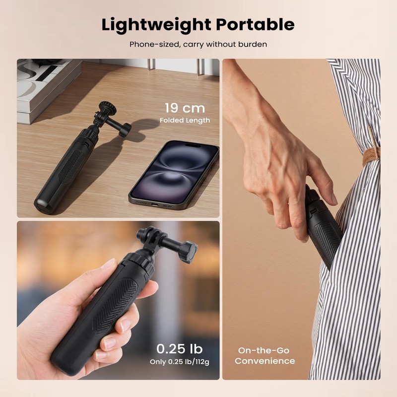 Walking Way 40cm/15.75" Extendable Tripod, Mini Portable Selfie Stick for