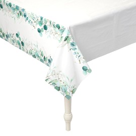 Fun Express 9 Ft. Eucalyptus Print Plastic Tablecloth