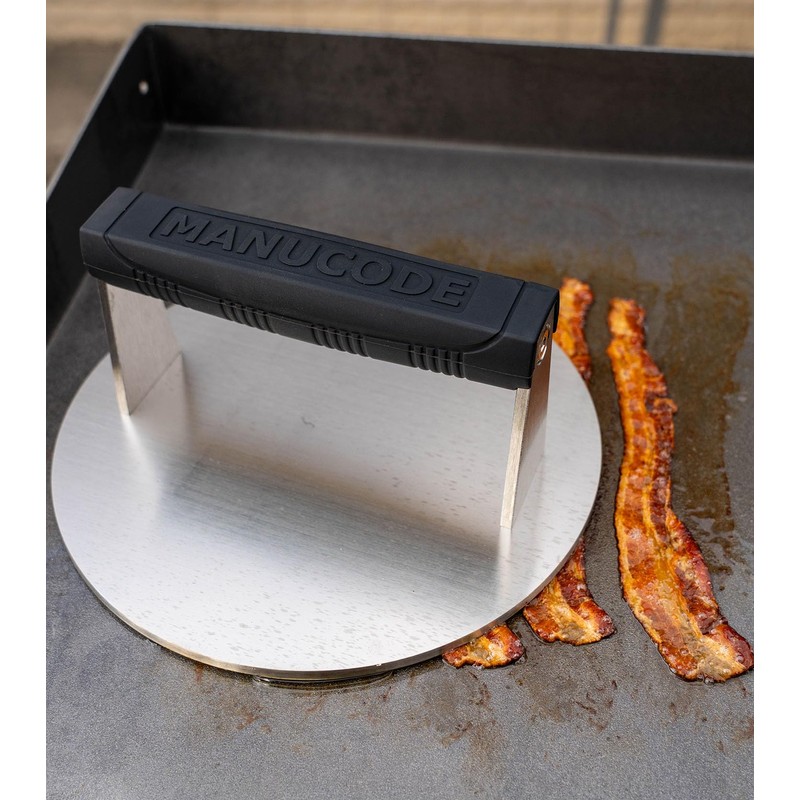 Manucode Stainless Steel Burger Smasher 3.25 LB – 8 Inch