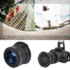 52MM 0.35X Fisheye Wide Angle Lens, Professional Optical Glass with Anti-Reflection Film, Universal Lens Three Piece of Three Group for SLR DSLR