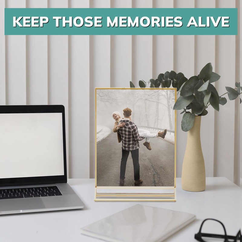 PBF 8.5x11 Acrylic Picture Frame Display Stand | Vertical Clear