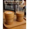 Zukro 13oz/400ml Glass Iced Coffee Cup with Bamboo Lid and