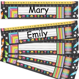 Habbiful 42 Desk Name Tags for Classroom - Student Name Plate for Desk Kindergarten Elementary First Grade Classroom Decor Back to School Supplies (B)