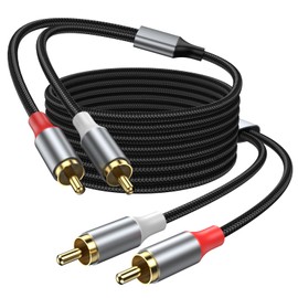 KAYQINHO 2RCA Audio Cable 1M, 2RCA Male to 2RCA Male Stereo Audio RCA Cable, High Fidelity Stereo Cable with Gold Plated Connectors for Home Theater, Subwoofers, Amplifiers, Receivers, Speakers