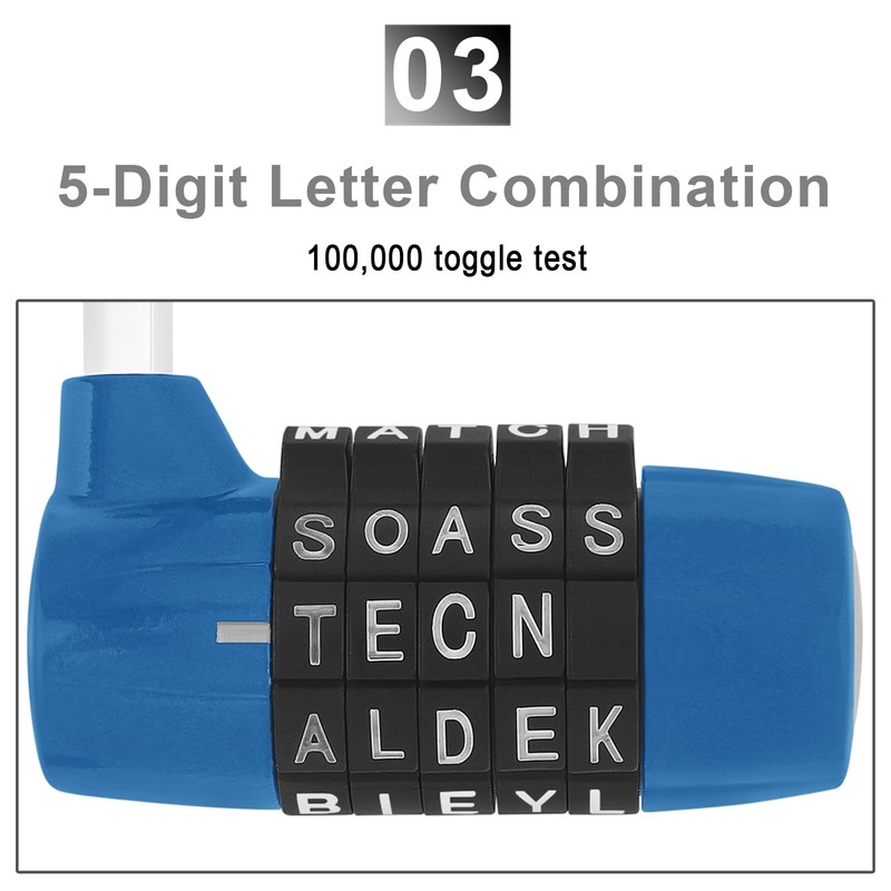 HOJLKLD Gym Locker Lock 5 Letter Word Lock Safety Padlock