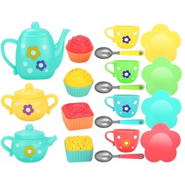 Tea Set for Toddlers, Kids Tea Party Set with Teapot, Cups and Plates, Plastic Tea Set for Pretend Play, Role Play Toy for Girls Ages 3-6, Ideal for Social Skills Development and Creative Play