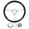 DAUERHAFT Retro Steering Wheel, 6 Hole 3 Spoke Riveted Wood