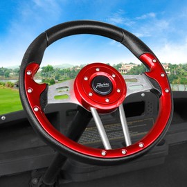 Roykaw Golf Cart Universal Steering Wheel Compatible with EZGO RXV TXT, Club Car DS Precedent Tempo, Yamaha G29 Drive Drive 2,Universal Design for Most Golf Cart