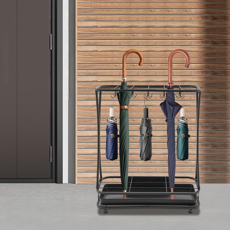 QUSKLISU Industrial Metal Umbrella Holder Stand with 18 Slots &