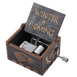 Game of thrones Wood Muisc Box,Antique Carved Wooden Hand Crank Musical Boxes Best Gift for Birthday Christmas