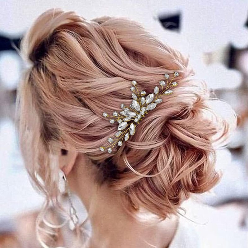 Unicra - Peine para novia con cristales brillantes para novia,