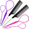 Topsy Tail Hair Tools,6Pcs Hair Loop Styling Tool Set with