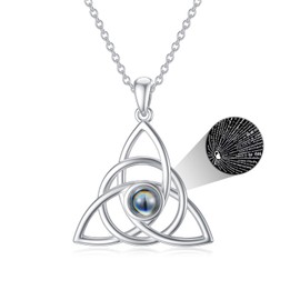 Dorunmo I Love You Necklace 100 Languages Projection Necklace 925 Sterling Silver Irish Knot Celtic Knot Pendant Necklace jewelry Romantic Gifts for friend Women Valentines Birthday