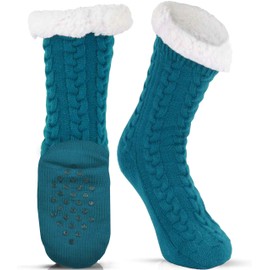 LUTHER PIKE SEATTLE Slipper Socks for Women - Warm, Cozy Socks w/Grippers﻿