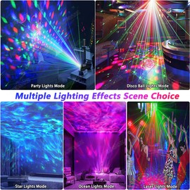 Party Disco Ball Disco Light Strobe Ocean Star Projector Dj Light Dance Sound Activated with Remote Control for Karaoke KTV Club Parties Wedding Bar Festivals Stage Birthday Dancing Christmas
