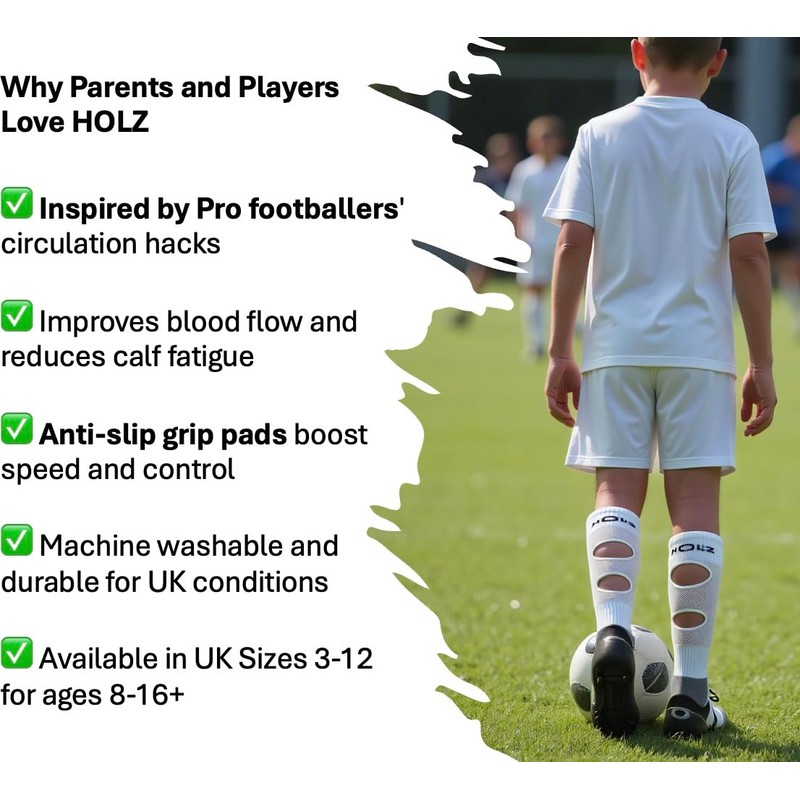 HOLZ Kids Football Grip Socks with Pro-Style Cutouts | Inspired