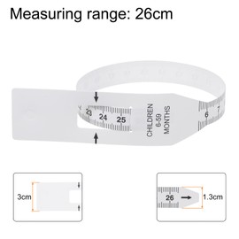 sourcing map 6Pcs Head Circumference Tape 26cm Plastic Measuring Rule Measure for Child Head Arm Circumference, White