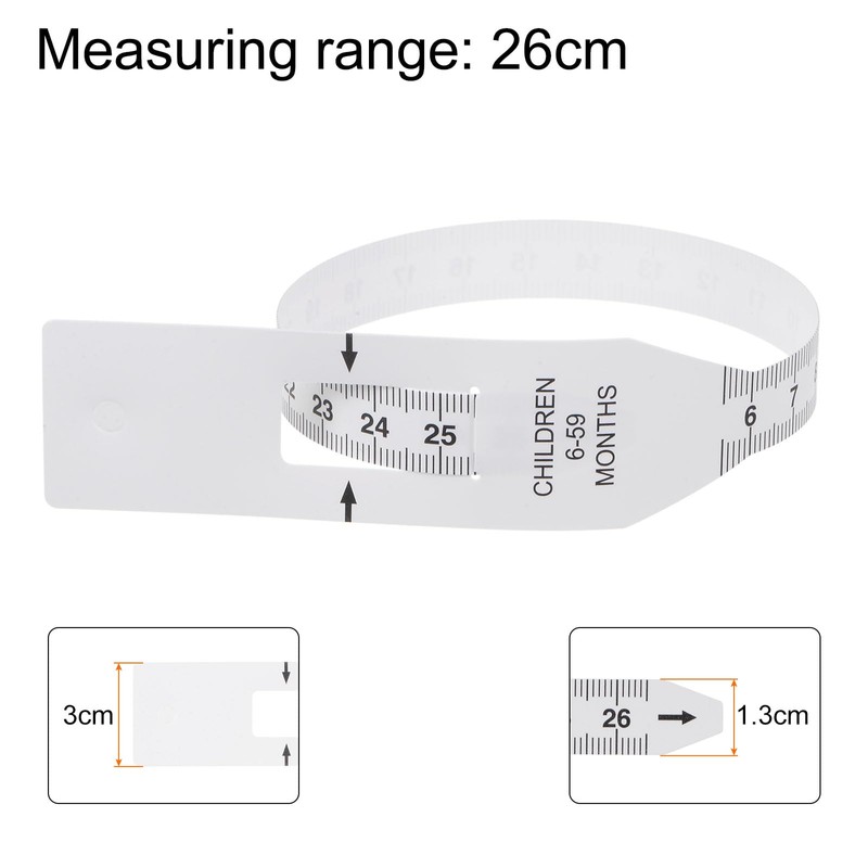 sourcing map 6Pcs Head Circumference Tape 26cm Plastic Measuring Rule
